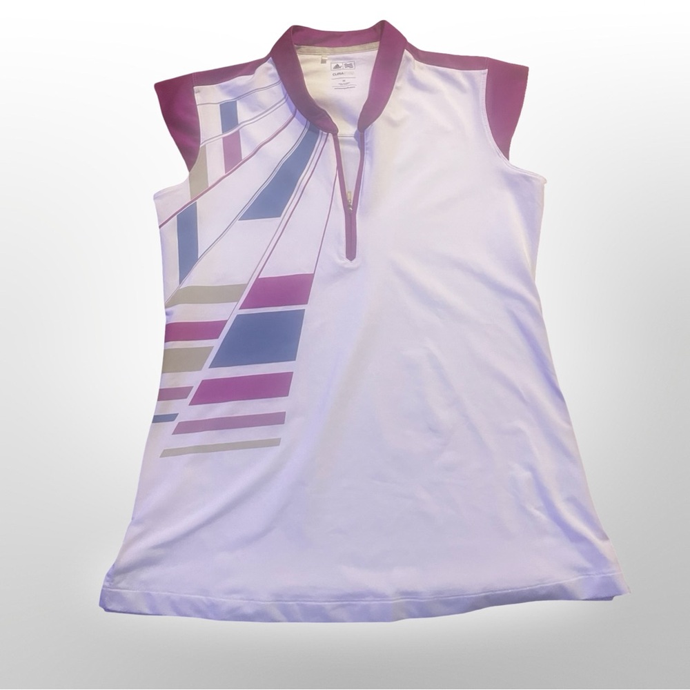 Adidas Women's Purple and White‎ Jersey Top
